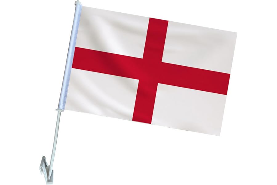 AURALIN St George's Cross Car Window Flag (45x30cm) Weather-Resistant England Football Fan Vehicle Flag Premium Patriotic English Decor for World Cup 2026 Match Days & St George's Day