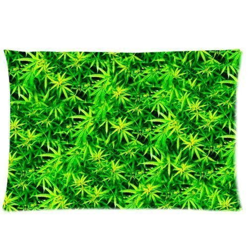 Simple&Easy Vintage Simple Style Weed Leaves Palms Cannabis Pattern Custom Pillowcases Cover Rectangle 20*36 Inch Two Sides Print XZ-667