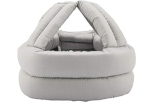 WAKECTS Gruby miękki kask ochronny dla osób starszych, młodzieży, dorosłych, ochrona głowy dla seniorów, ochrona przed upadkiem, ochrona przed upadkiem (jasnoszara koronka)