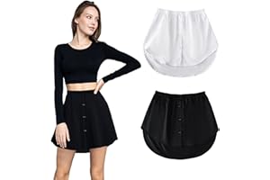 Yogopro 2pcs Extensions de Chemise Femmes Extensions d'ourlet de Mini Jupe à étages Réglable et Polyvalente pour Les Pulls