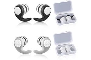 simarro 2 Pairs Swimming Ear Plugs, Waterproof Soft Silicone Reusable Sound-isolating Noise-Cancelling Earplugs for Swimming Surfing Diving Showering Quiet Studying