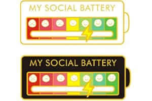 Zeayebsr 2 Piezas My Social Battery Pin, Divertido Broche de Estado de ánimo Social para 7 Días, Broche para Batería Social Pines Divertidos Pines Joyas Decoracion Pin de Social Pin de Social