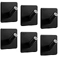 FabFactor Wall Hook Adhesive (Pack Of 6)-Stick on Bathroom/Room/Door/Kitchen -Heavy Duty for Hanging Towels, Robes, Coats, Keys,Calendars (Diagonal Black Hooks)