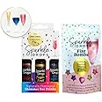 Sparkle Drops Unicorn Shimmer Bundle - Blue Raspberry, Passion Fruit Syrups & Passion Fruit Fizz Bomb Stars for Drinks, Gin, Cocktails, Sparkling Wine and Prosecco