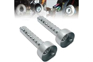 Riloer 2X 42Mm Universal Motorcycle Exhaust Muffler Baffle Db Killer Short Silencer, Silver