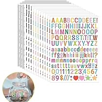 Diy Scrapbooking Autocollants Alphabet Et Chiffres ONEBO - 30 Feuilles, 5 Styles Pour Scrapbooking Et DIY Feuilles Autocollantes Colorées