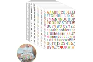 SUFUNE 15 Fogli Lettere Adesive Piccole e Grandi Lettere Autoadesive in Vinile Impermeabili Adesivi Murali Lettere Alfabeto Adatti per Scrapbooking, Bottiglia, Auto, Cassette Postali (2280 Pezzi)