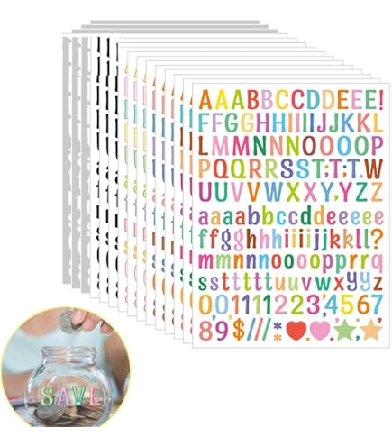 Gommettes Autocollantes Alphabet Rondes - Diamètre 20 Mm - 900 Stickers Multicolores - Amovibles
