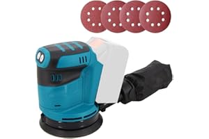 ANUPTTA Levigatrice Orbitale A Batteria 18 V, ø 125 Mm, Lucidatrice Professionale Per Makita, Con 4 Pezzi Di Carta Vetrata, Per Levigatura/Lucidatura (Senza Batteria, Senza Caricatore)