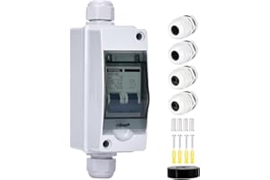 DIHOOL AC Miniature Circuit Breaker,240V 32a MCB Type C Double Pole With IP65 Waterproof box