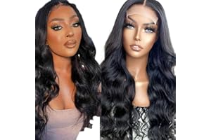 ZESLAERR Body Wig Human Hair Wig Parrucca Capelli Umani Pre Glueless Human Hair Wigs Pre Plucked Natural Hairline Glueless Body Wave Wigs For Women 5x5 Hd Lace 150% Density 12 Inch