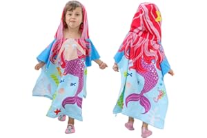 KAKU NANU Poncho Mare Bambino, Squisito Poncho Mare Bambina Neonato Bimba assorbenti Telo Mare Bambina Asciugamano Mare Bambino