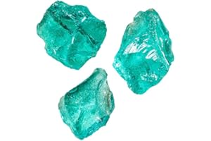 Bunte-Gartenwelt Glasbrocken Gartendekoration Glasstein Glasbruch türkis Glass Stone 80-120mm Glasdeko Außendeko (50)