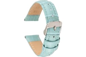 GL LEATHER ACCESSORIES Ladies Women's Crocodille Embossed Genuine Leather Watch Strap 19 Colours