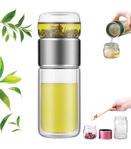 Lékué Infusore Da Tè In Vetro Borosilicato - Con Filtro A Valvola E Fascia Silicone - 500ml - Foto 9