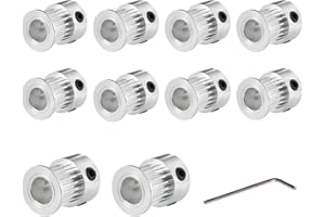 ZIZISHU Super Print GT2 Puleggia Pulley 20 denti Teeth Foro 8mm Bore Pulley for 3D Printer 9mm/10mm Width GT2 Timing Belt.(10pcs)