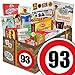 Produktbild 93. Geburtstag Geschenke Ostpakete - Süssigkeiten Box - Geschenkverpackung "Verkehrsschild 93" mit Ostmotiven – Schokoladentäfelchen DDR Geld, Schokolade DDR Geldschein, Schokoladentäfelchen DDR Geld uvm. -- DDR Box als Geschenkkorb mit Kultprodukten der DDR - Geburtstagsgeschenk Ostpaket Geschenkideen für Männer Was schenken Männer Geschenke geschenke für Mutter Geburtstagsgeschenk lustige geschenke geschenkideen für Mutter geschenk für ihn