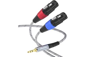 JOLGOO Dual-XLR-Buchse auf 3,5 mm TRS-Stereo-Mikrofonkabel, 2 XLR-Buchse auf 1/8 Zoll TRS-Stereo-Y-Splitter-Patchkabel, 1 m