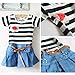Cute Baby Girls kids Toddler Princess Kids Stripes One-pieces Denim Jeans Dre...