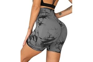Merlvida Pantaloncini Sportivi Donna Vita Alta Leggins Push UP Booty Pantaloni Corti Palestra Senza Cuciture Leggings Controllo della Pancia Opaco Elastici Shorts Collant Estivi Yoga Fitness
