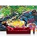 Produktbild Vlies Fototapete 416x254cm PREMIUM PLUS Wand Foto Tapete Wand Bild Vliestapete - Graffiti Tapete Steinwand Steine Graffiti Tiere Krokodil Löwe Wasser bunt - no. 1918