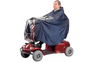 ETOMVOOP Regenponcho für Elektrofahrzeuge, Regenschutz für Mobilitätsroller, winddicht, wasserdicht, Rollstuhl-Regenmantel, Umhang für Outdoor-Aktivitäten, mit Kapuze und durchsichtigem Panel
