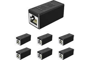 SANGCCA 6 Shielded RJ45 Couplers Ethernet Network Connectors Female to Female Extension Cable Compatible with Cat7/Cat6/Cat5e/Cat5 for Reliable and Fast Connection