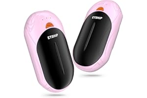 Hand Warmers Rechargeable, 2 Pack Hand Warmers Reusable 6000mAh, etship Electric Handwarmer 3 Levels Heat Up to 130℉, Portable Pocket Warmer Great for Outdoor Sports, Camping, for Reno Patients