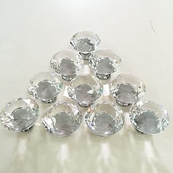 Doorknobs 10pcs Raysell Diamond Shape Crystal Cabinet Knob