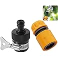 Universal Rubber Tap Connector (for 16 – 21 mm Taps) with Quick Release Hose Connector, Fits 1/2" - 5/8" Garden Hose, Watertight, Easy to Fit, Hozelock Compatible ，Perfect for Kitchen, Garden, Bath