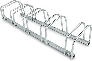 ELITO HOME & GARDEN Bike Parking Cycle Bicycle Rack Floor Stand 2, 3, 4, 5 Wall Mount Holder Steel Pipe Storage (5 Bike Floor Stand)