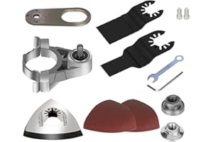 VOBOR Lame per Seghe Multifunzione Tavolo Sabbia, Kit Adattatore Utensile Oscillante per Smerigliatrice Angolare Universale da 100 mm per Legno Pareti(10 millimetri di filettatura)