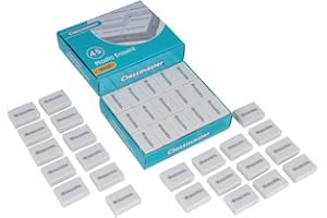 SHOW-ME Classmaster PES45 Pencil Erasers – Small, PVC-Free, Phthalates-Free – White, (Pack of 45)