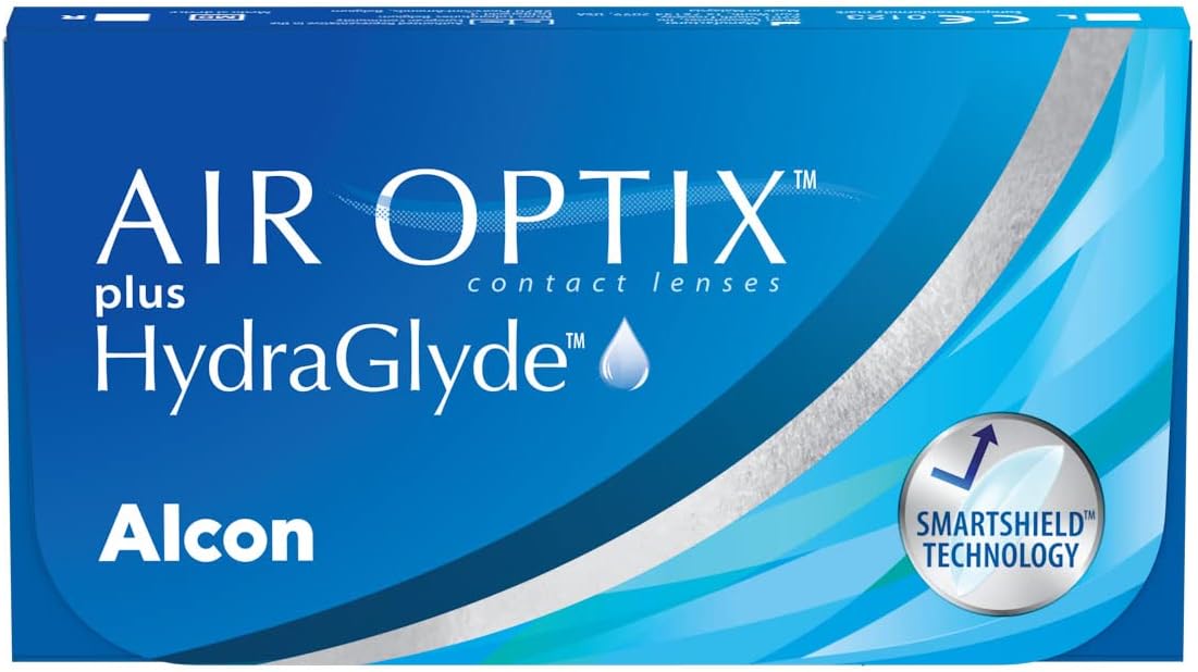 Air Optix plus HydraGlyde Lentes de contacto de reemplazo mensual, Pack de 6, R 8.6 mm, D 14.2 mm, -2.5 Diopt