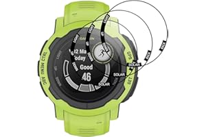 Beukei Pellicola Protettiva per Garmin Instinct 2/ Instinct 2 solar, 3 pezzi Pellicola in Protezione Vetro[copertura totale curva 3D] [Anti-Graffio] [Senza Bolle][Durezza 9H ] Vetro Temprato