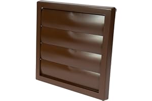 Vent Systems Braun Lüftungsgitter 150mm – Abluftgitter mit Klappen – Trocknerhaube für Außenwand – Lüftungsgitter außen – Kunststoff Abluftrohrabdeckung – Wetterschutzgitter für Klimaanlage 190x190mm