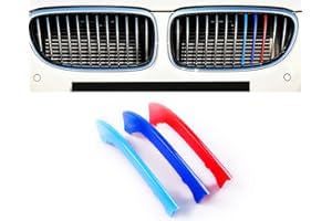 BizTech ® Clip In Grille Inserts Compatible with BMW Series 3 E36 E46 E90 E91 E92 E93 F34 G30 Bonnet Hood Kidney Sport Stripes Cover (E90 E91 LCI 09-12 12-Beams)