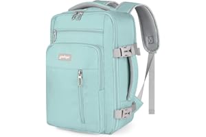 YOKGO Bagage Cabine 40x20x25 pour Ryanair Sac à Dos Voyage Cabine Avion 20L Femme Homme sous Siège Bagage à Main Petit,Sac de Voyage Ordinateur Portable 15.6" pour Easyjet Vueling Wizz Air(Bleu-Vert)