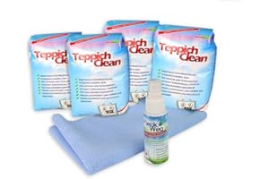 MISTERVAC 2 kg de Poudre de Nettoyage pour Tapis TeppichClean + Chiffon en Microfibre et Anti-Taches.
