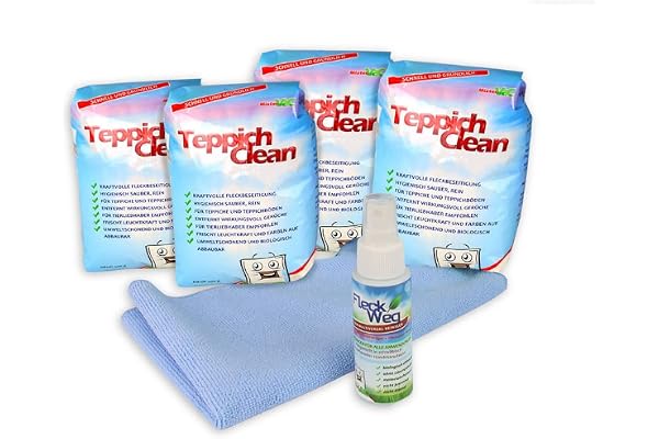 MisterVac | 1x 2kg CarpetClean Mattrengöringspulver + mikrofiberduk och FleckWeg