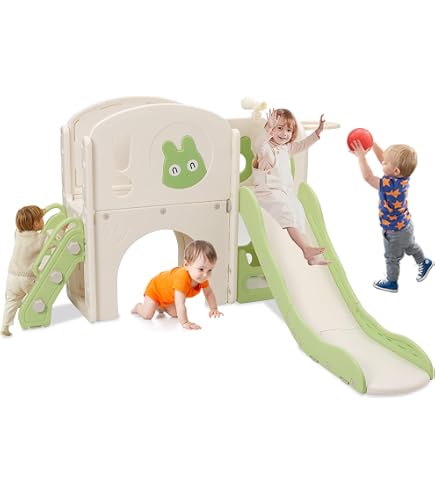 COSTWAY 5 en 1 Toboggan Enfant Convertible avec Tableau Magnétique