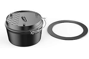 tepro Grillzubehör Guss-Dutch-Oven-Einleger, Rost-in-Rost System rund 57 cm Ø Schwarz