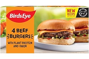 MY AFRICA STORE Birds Eye 4 Beef Burgers with Plant Protein and Onion 227g 227g x Pack of 3
