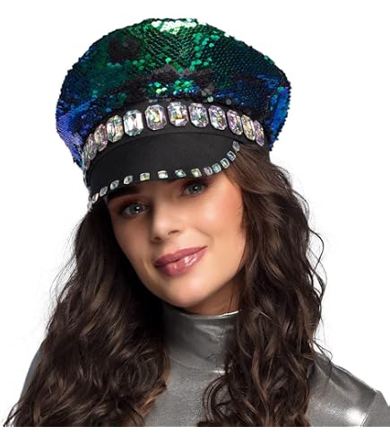 Disco-Hut Mit Pailletten – Schwarz, Glitzernd, Perfekt Für Party & Kostüm