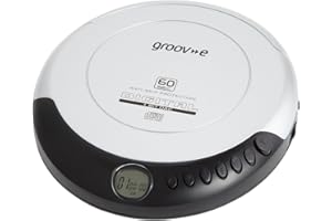 groov e RETRO Compact CD Player - Personal Music Player with CD-R & CD-RW Playback - Anti-Skip Protection, Programmable Tracks - Earphones Included - Micro-USB or Battery Powered - Silver