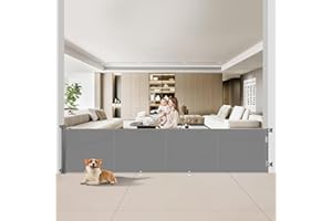 WODONDOG Barrière de Sécurité Rétractable 5M, Barriere de Securite Enfant Extensible, Barriere de Securite Enroulable pour Escaliers et Couloirs