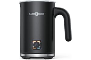 Milk Frother Electric, Paris Rhône 4-in-1 Automatic Milk Frothers, 300ml Coffee Milk Frother, Hot/Cold Stainless Steel Milk Steamer for Hot Chocolate, Cappuccino, Coffee, Latte, Macchiato
