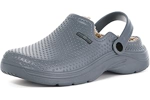 EAGSOUNI Waterproof Slippers Women Men Lined Clogs Winter Fur Garden Shoes Warm Mules House Anti-Slip Slippers Indoor Outdoor