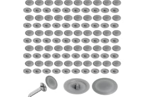 FunWorth 100 Piezas de cubiertas de tornillo, Phillips 12 mm para Tornillos, de 7-8 mm Tapas de Tornillos para Muebles Cubiertas Protectors, Impermeable Protección contra la Corrosión (Gris-100piezas)