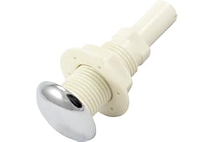 DI VAPOR Whirlpool Bath Bubble Air Jet and Fixing Nut - 10mm Connector - Chrome Dome top